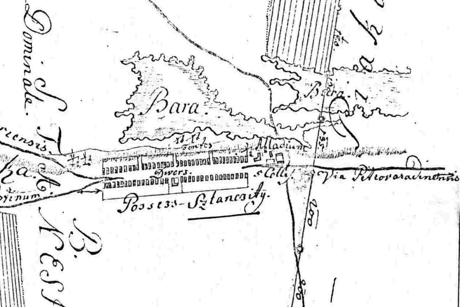 Karte des Dorfes Stanischitsch um 1764